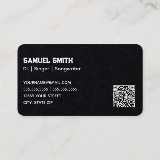 DJ Custom QR Code Visitenkarte (Rückseite)
