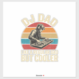 DJ Dad, aber cooler Vintage-Sonnenuntergang-Vektor Aufkleber