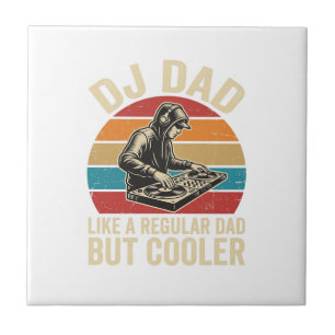 DJ Dad, aber cooler Vintage-Sonnenuntergang-Vektor Fliese