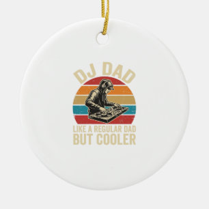 DJ Dad, aber cooler Vintage-Sonnenuntergang-Vektor Keramik Ornament