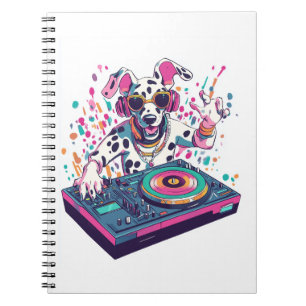 DJ Dalmatiner � EDM Rave Party Hund Notizblock