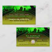 DJ Dance Nightclub Lasers Lights Business Card Visitenkarte (Vorne/Hinten)