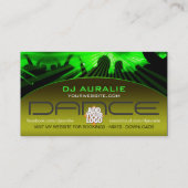 DJ Dance Nightclub Lasers Lights Business Card Visitenkarte (Rückseite)
