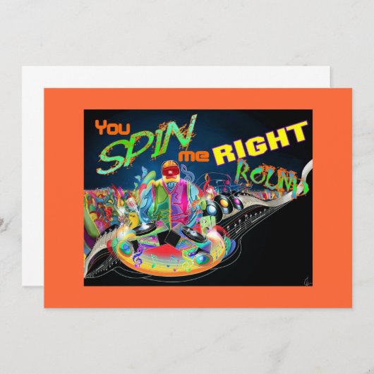 DJ Dance Party Einladung (Vorne/Hinten)