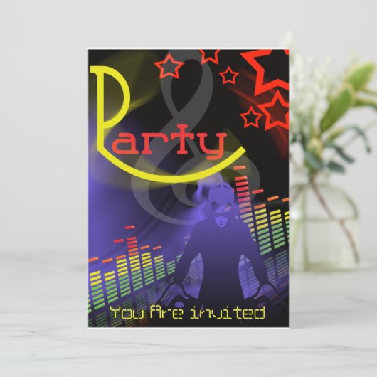 DJ Dance Party V3 Einladung (Stehend Vorderseite)