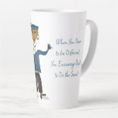 'DJ' - Dare to be Different Latte Tasse (Rechte Ecke)