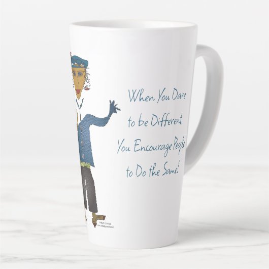 'DJ' - Dare to be Different Latte Tasse (Rechte Ecke)