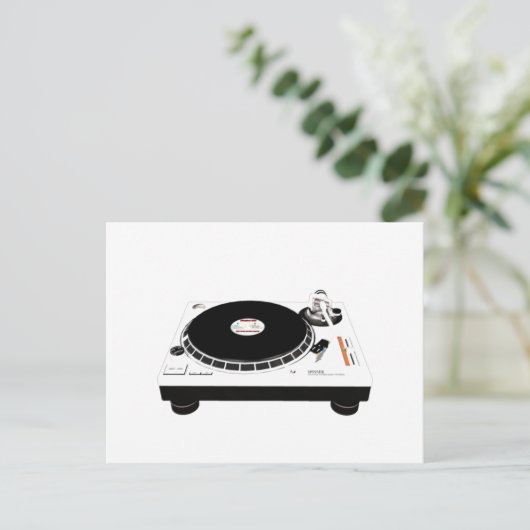 DJ Decks Postkarte (Stehend Vorderseite)