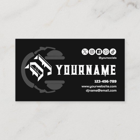 DJ Deejay Disc Jockey Business Card Visitenkarte (Vorderseite)