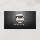 DJ Deejay Steel Monogram Modern Metal Visitenkarte (Vorderseite)