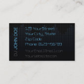 DJ Digital Equalizer Music Wave Wall Business Card Visitenkarte (Rückseite)
