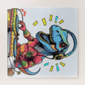DJ Dino Party Art Puzzle (Horizontal)
