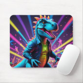 DJ Dinosaur Party mit Neon Lights Mousepad (Mit Mouse)