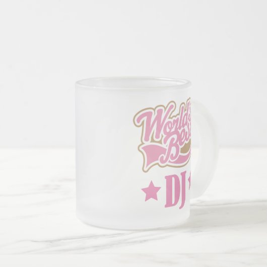 DJ-Disc-Jockey-Geschenk (Welten am besten) Mattglastasse (VorderseiteRechts)