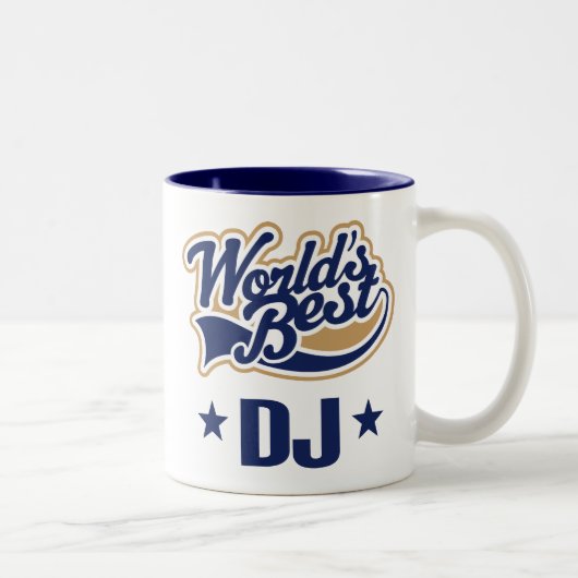 DJ-Disc-Jockey-Geschenk (Welten am besten) Zweifarbige Tasse (Rechts)