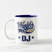 DJ-Disc-Jockey-Geschenk (Welten am besten) Zweifarbige Tasse (Links)