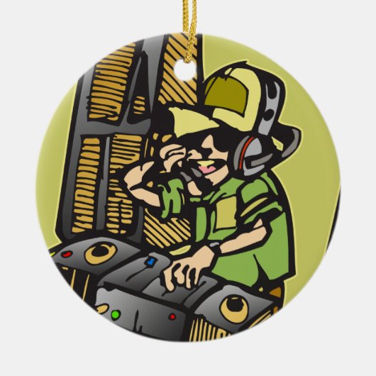 DJ-Disc-Jockey Keramik Ornament (Vorne)