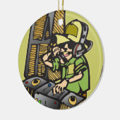 DJ-Disc-Jockey Keramik Ornament (Links)