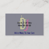 DJ Disk Jockey Business Card Visitenkarte (Rückseite)