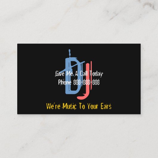 DJ Disk Jockey Business Card Visitenkarte (Rückseite)