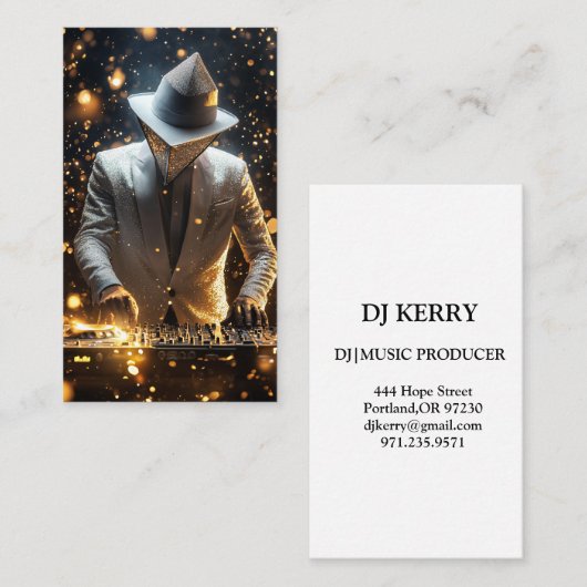 DJ Disk Jockey Electronic Business Card Visitenkarte (Vorne/Hinten)