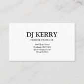 DJ Disk Jockey Electronic Business Card Visitenkarte (Rückseite)