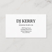DJ Disk Jockey Electronic Business Card Visitenkarte (Rückseite)