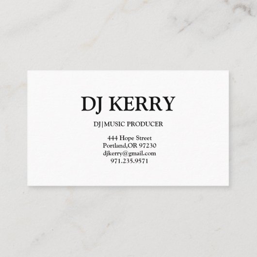 DJ Disk Jockey Electronic Business Card Visitenkarte (Rückseite)