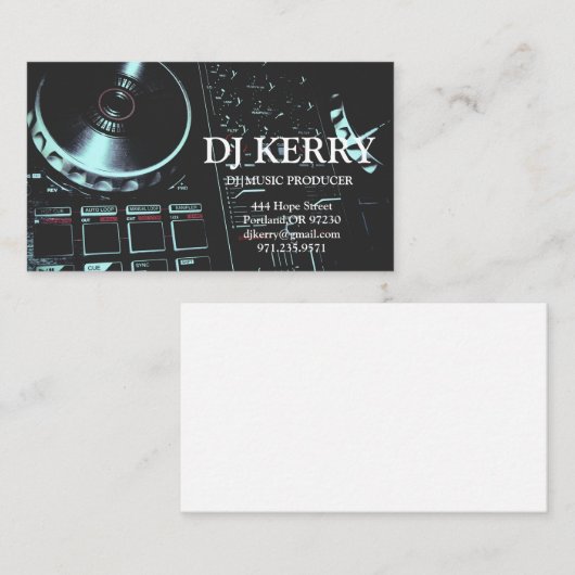 DJ Disk Jockey Electronic Visitenkarte (Vorne/Hinten)