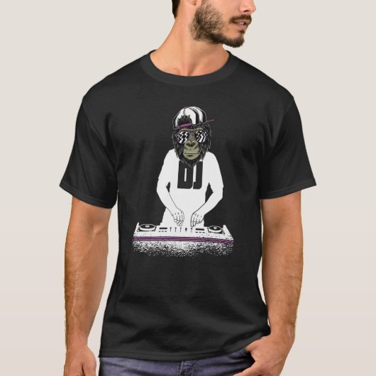 DJ Disk Jockey Monkey 1 T-Shirt (Vorderseite)