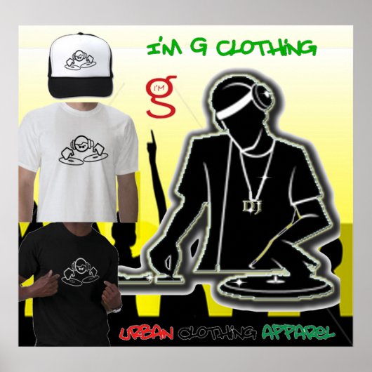DJ Disk Jockey Poster von G Clothing (Vorne)
