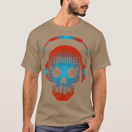 DJ Disk Jockey Skull Design für Turntable Mixer T-Shirt (Vorderseite)