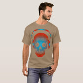 DJ Disk Jockey Skull Design für Turntable Mixer T-Shirt (Vorne ganz)