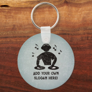 DJ - Disk Jockey - Sound-Typ mit eigenem Text Schlüsselanhänger