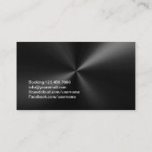 DJ-Diskjockey-Monogramm-modisches schwarzes Metall Visitenkarte (Rückseite)