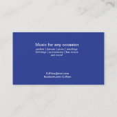 DJ - Diskjockeymusikkoordinator Visitenkarte (Rückseite)