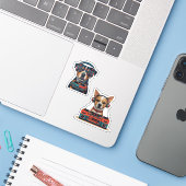 DJ Dog Sticker Set - Coole Vinyl Pup Stickers (Laptop mit iPhone)