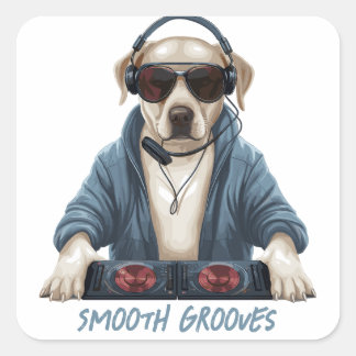 DJ Doggo Quadratischer Aufkleber