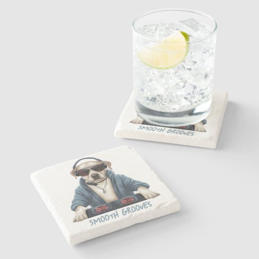 DJ Doggo Steinuntersetzer (Seitenansicht)