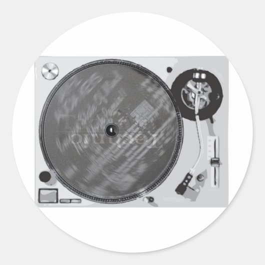 DJ-Drehteller Runder Aufkleber (Vorderseite)