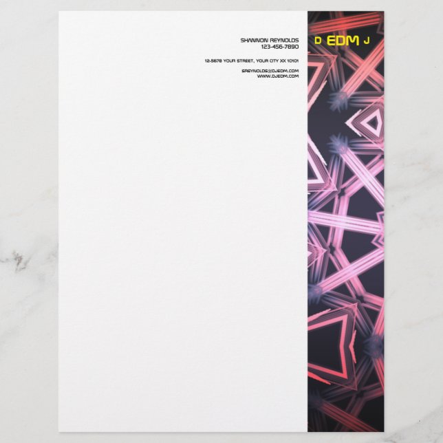 DJ EDM Letterhead Briefbogen (Vorderseite)