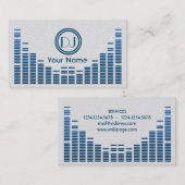 Dj equalizer music play blue shadow visitenkarte (Vorne/Hinten)