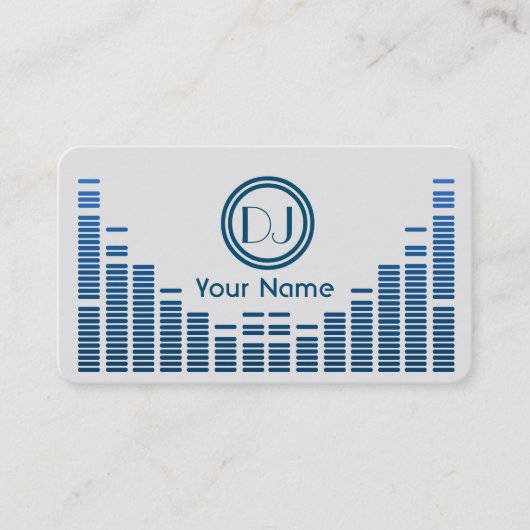 Dj equalizer music play blue shadow visitenkarte (Vorderseite)