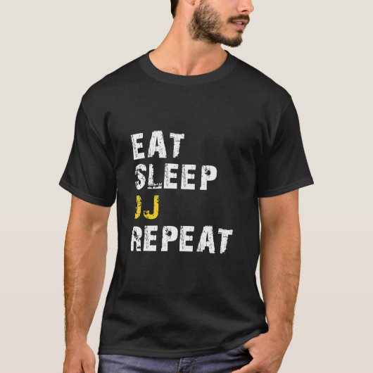 Dj - Essen Sleep Dj Wiederholung Funny Deejay Cool T-Shirt (Vorderseite)