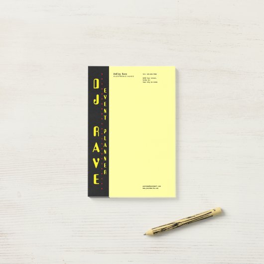 DJ Event Planner Notes Post-it Klebezettel (Auf Schreibtisch)