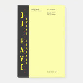 DJ Event Planner Notes Post-it Klebezettel (Vorderseite)