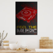 DJ Feel The Music Poster - Pioneer CDJ Graffiti (Küche)