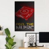 DJ Feel The Music Poster - Pioneer CDJ Graffiti (Heimbüro)
