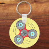 DJ Fidget Spinner Schlüsselanhänger (Vorderseite)