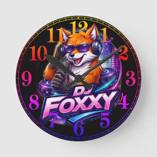 DJ FOXXY 2 RUNDE WANDUHR (Vorderseite)